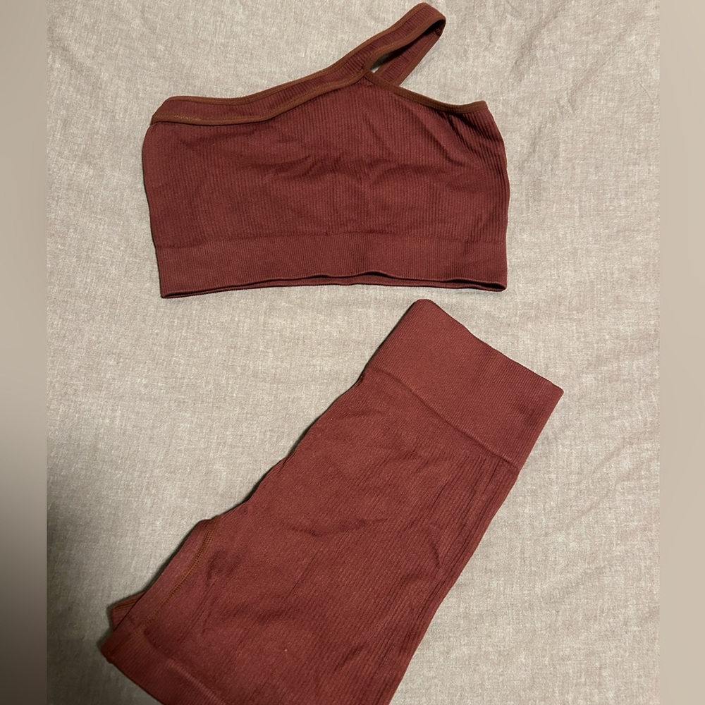 one shoulder top and shorts set from amazon